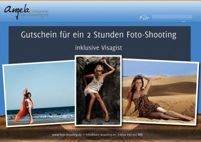 Fotoshooting Gutschein für eine Frau
