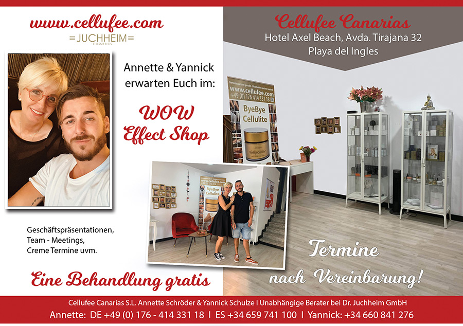 Werbeflyer für cellufee canarias